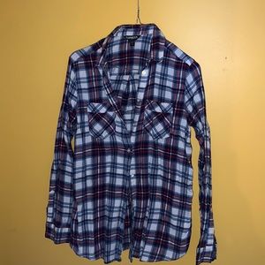 Express plaid flannel button up shirt